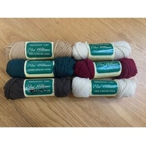 Elsa Williams Needlepoint Yarn Lot 6 Skeins 100% Tapestry Wool Multi New 40yd ea